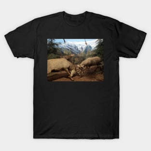 Natural environment diorama - Two deers fighting T-Shirt